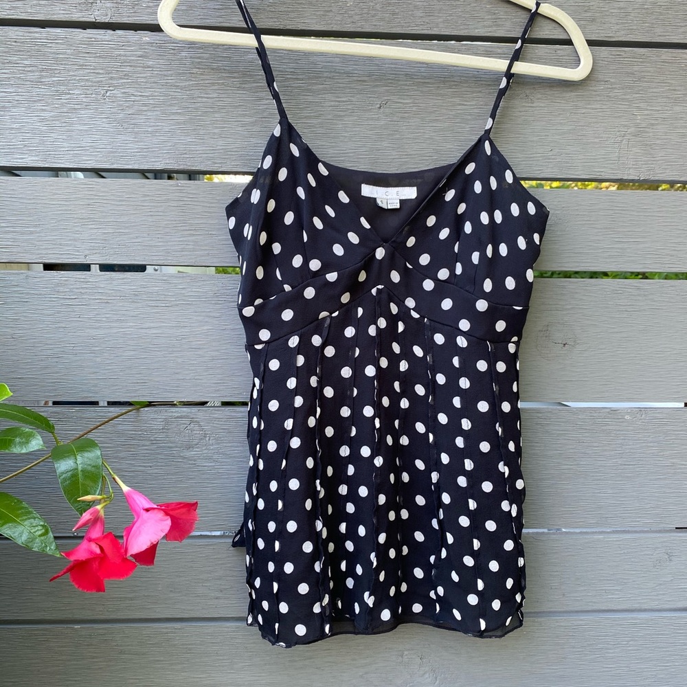 Black and White Silk Top